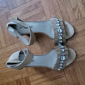 Jeffrey Campbell Ruffled Purdy Heels, size 8.5 in tan